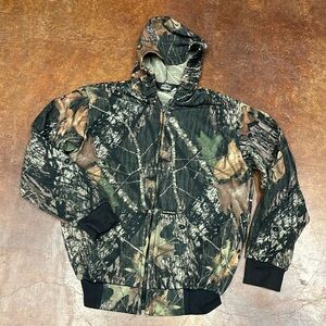 Kids Wolf Mountain Polyester Fleece Mosdy Oak Camo Zippered Hoodie SZ  X- Large